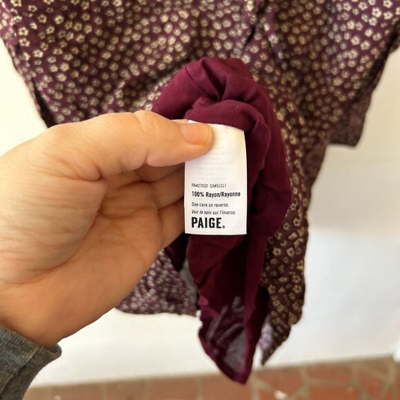 Paige Mini Dress Womens Small Purple Floral Cold Shoulder Lined - Picture 5 of 6